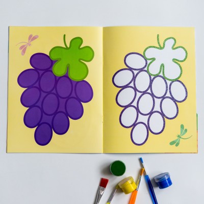 Тактильная раскраска. Фрукты и ягоды Тактильная раскраска. Фрукты и ягоды