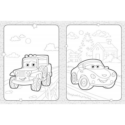 Розмальовка для найменших. Кумедні машинки Розмальовка для найменших. Кумедні машинки