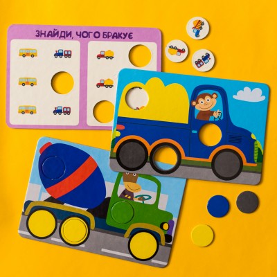 Игра-логика. Животные на машинках Игра-логика. Животные на машинках